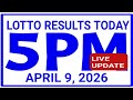 5PM Lotto Draw Results - April 9, 2026 🎟️