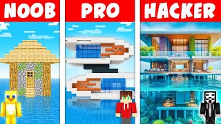 NOOB vs PRO vs HACKER: WATER HOUSE Build Challenge in Minecraft