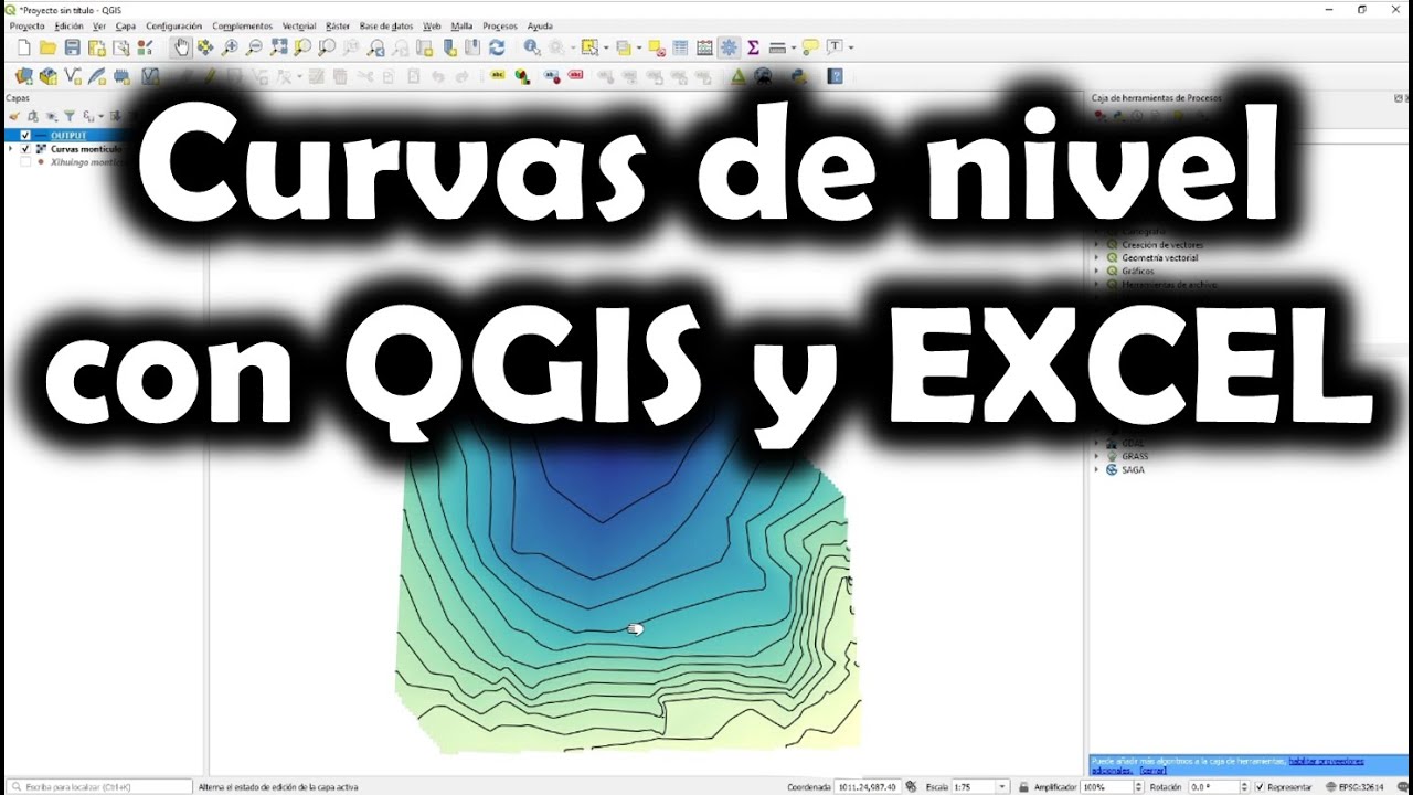 [QGIS] Dibujar curvas de nivel a partir de EXCEL - YouTube