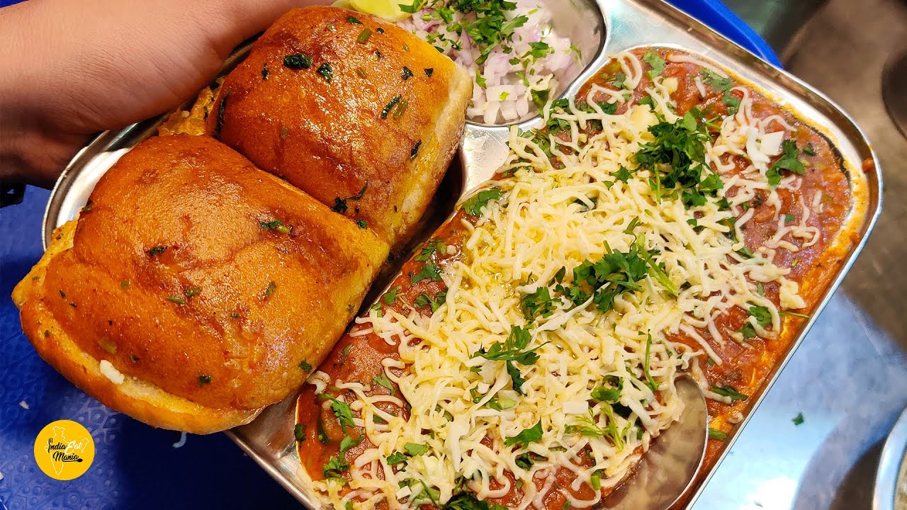 Nagpur Special Cheese Pav Bhaji Rs. 120/- l Nagpur Street Food | INDIA EAT MANIA