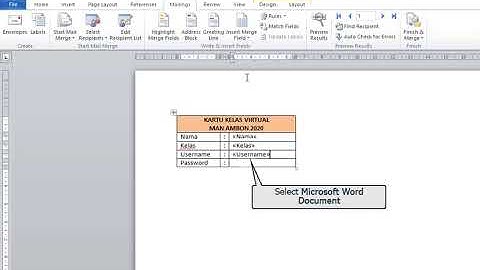 Integrasi Data dari Ms Excel ke dalam Ms Word Mail Merge