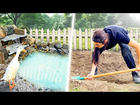 I'm BUILDING a WATERFALL in the garden (a paradise for my ducks!)
