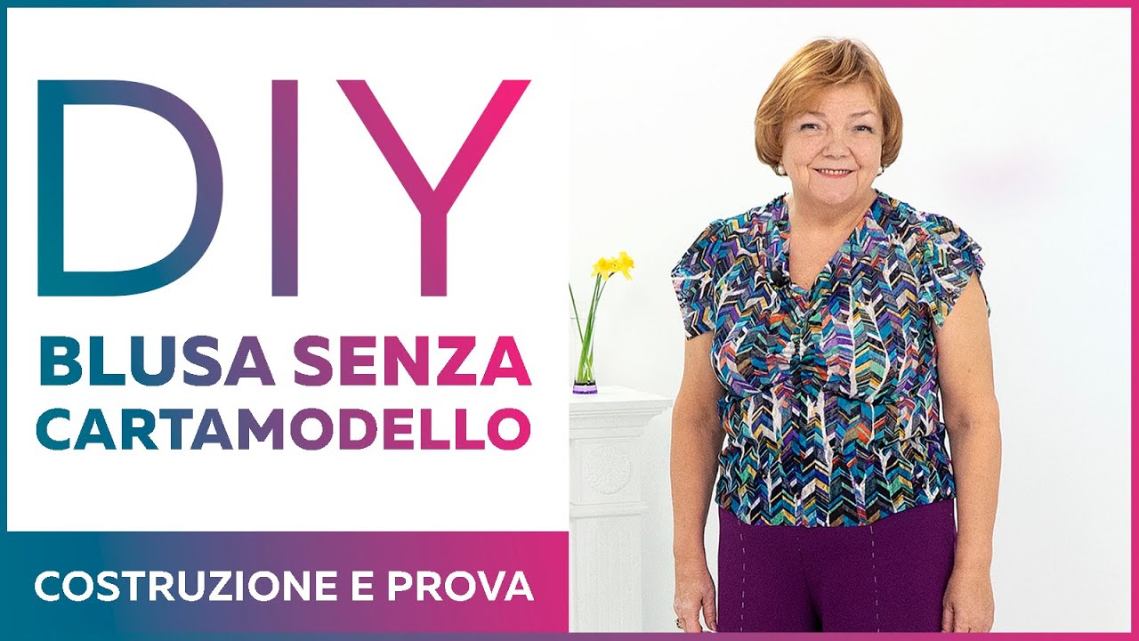 Blusa in tulle con drappeggio davanti, senza cartamodello. Costruzione, taglio e prova.