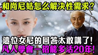 和尚尼姑怎麼解決性需求？白天念佛,晚上？這位女尼的回答太敢講了！凡人學會一招能多活20年！#南懷瑾  #中醫養生 #煉精化氣 #還陽臥