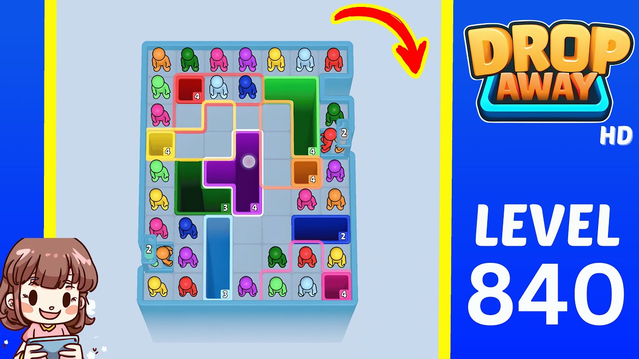 Drop Away Level 840 Solution Walkthrough