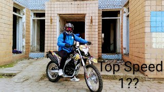 Top Speed Loncin250(enduro)/Максимальная скорость Лончин250 на разных звездах.