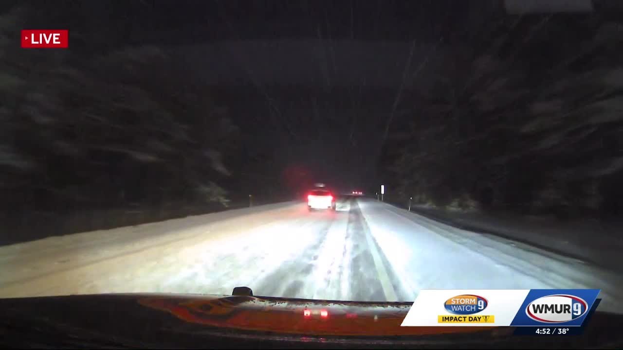 Snow, wintry mix make for tough commute for some - YouTube
