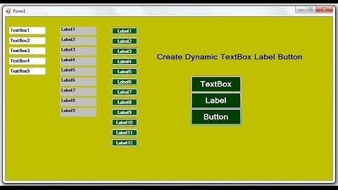 C# Code For Create Dynamic TextBox,Label and Button in Dot NET