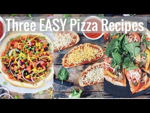3 EASY AF Vegan Pizza Recipes |  Made in 15 minutes | Easy & Healthy