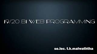 Web Programming - 1