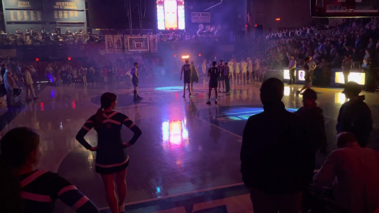 Best High School Basketball Pre-Game Intro in the country. Quincy Blue Devils!!