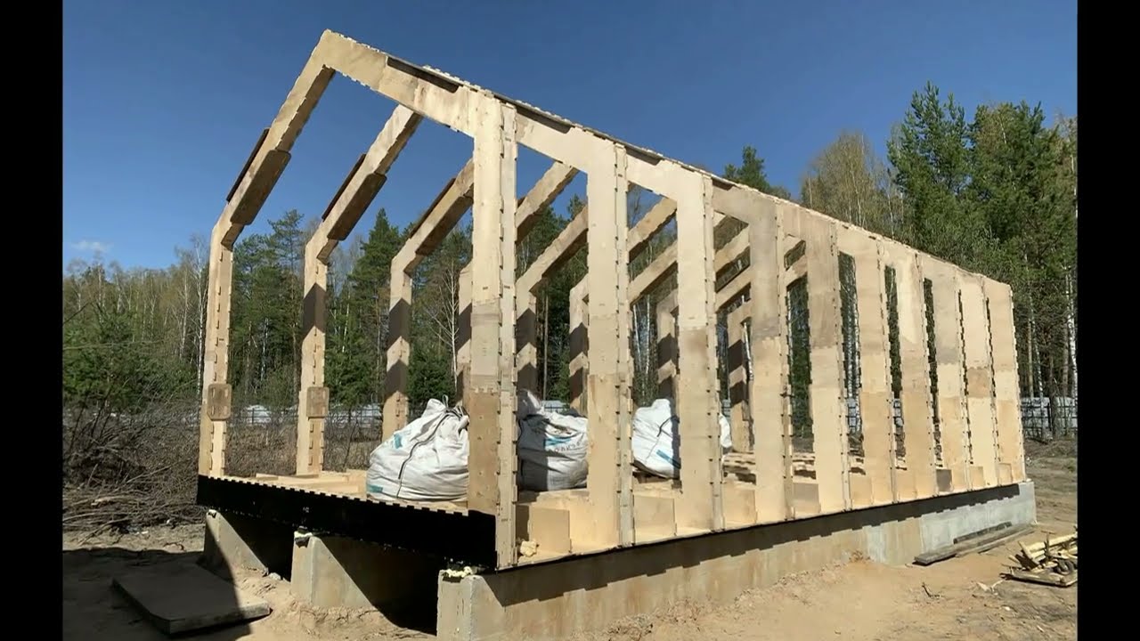 Монтаж балки дома по технологии WikiHouse
