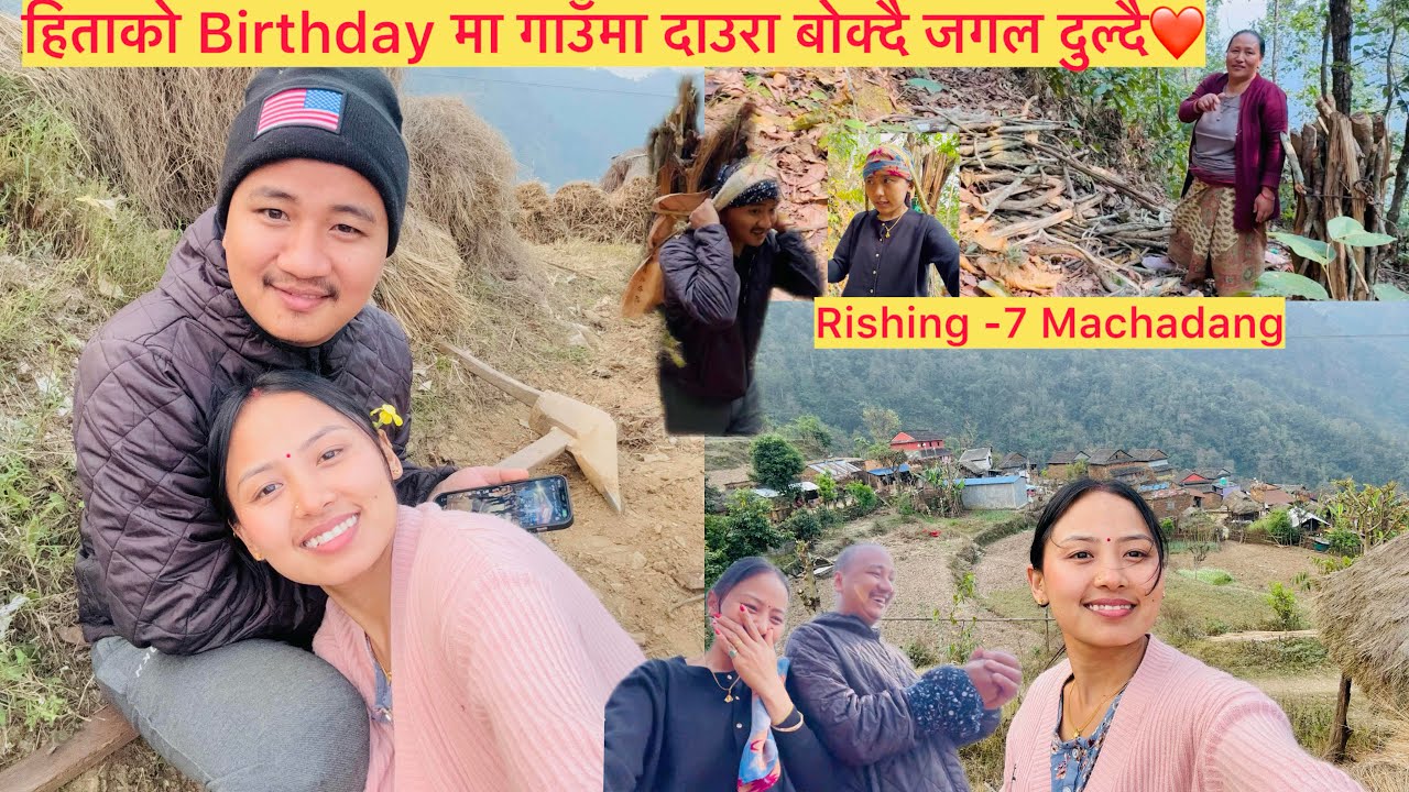 हिताको Birthday मा गाउँमा दाउरा बोक्दै|| जंगल दुल्दै❤️
