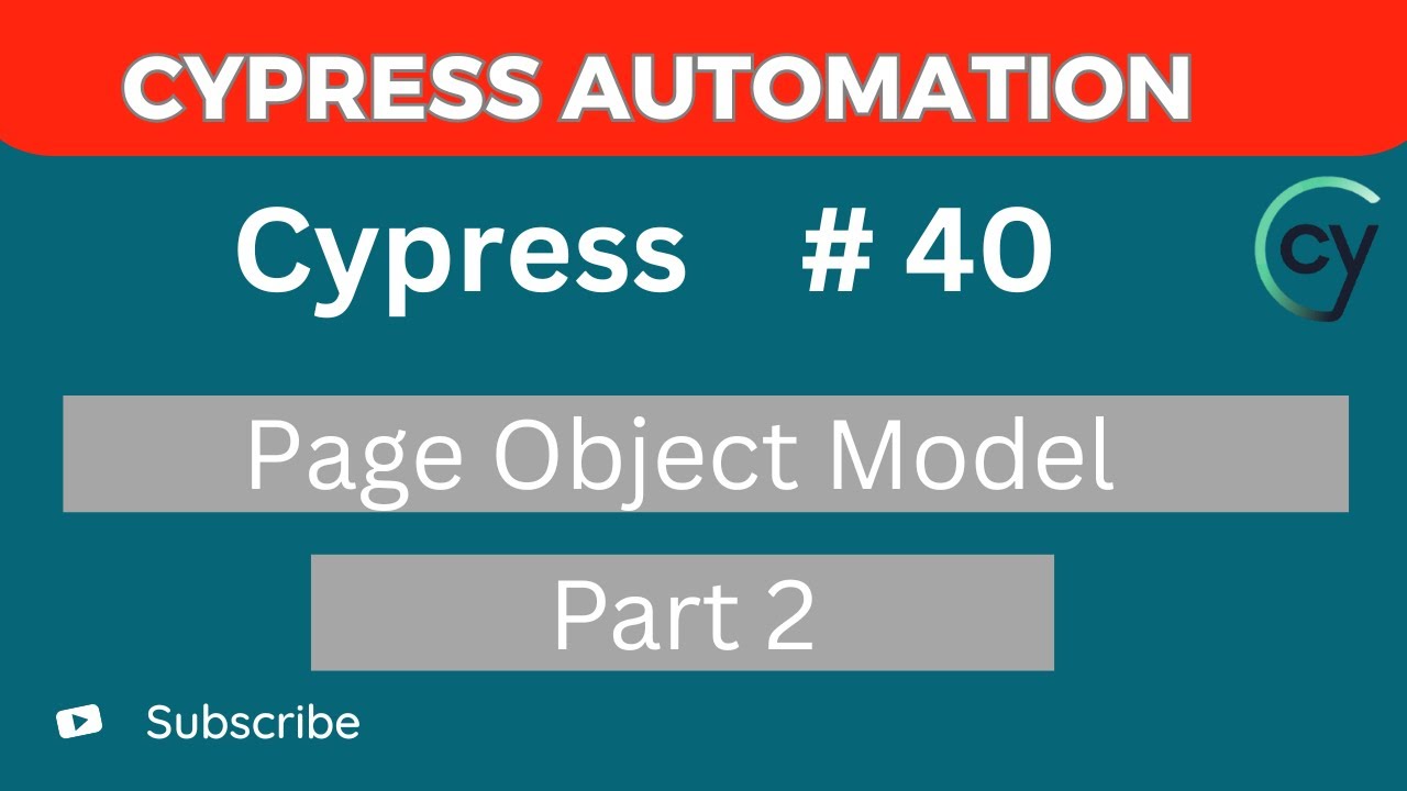 Cypress Tutorial # 40 - Page Object Model - Part 2 - YouTube