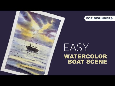 Sunset in Watercolors 🎨 Easy Art Tutorial for Beginners