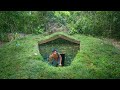 Build The Most Beautiful Underground Bamboo Dugout House for Complete Warm and Safe Stay in the Wild