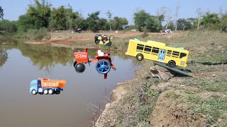 Jump River- JCB | Dump Truck | Bus |  Mahindra Tractor | Swaraj | Bullock Cart | PoLo Truck | CS Toy