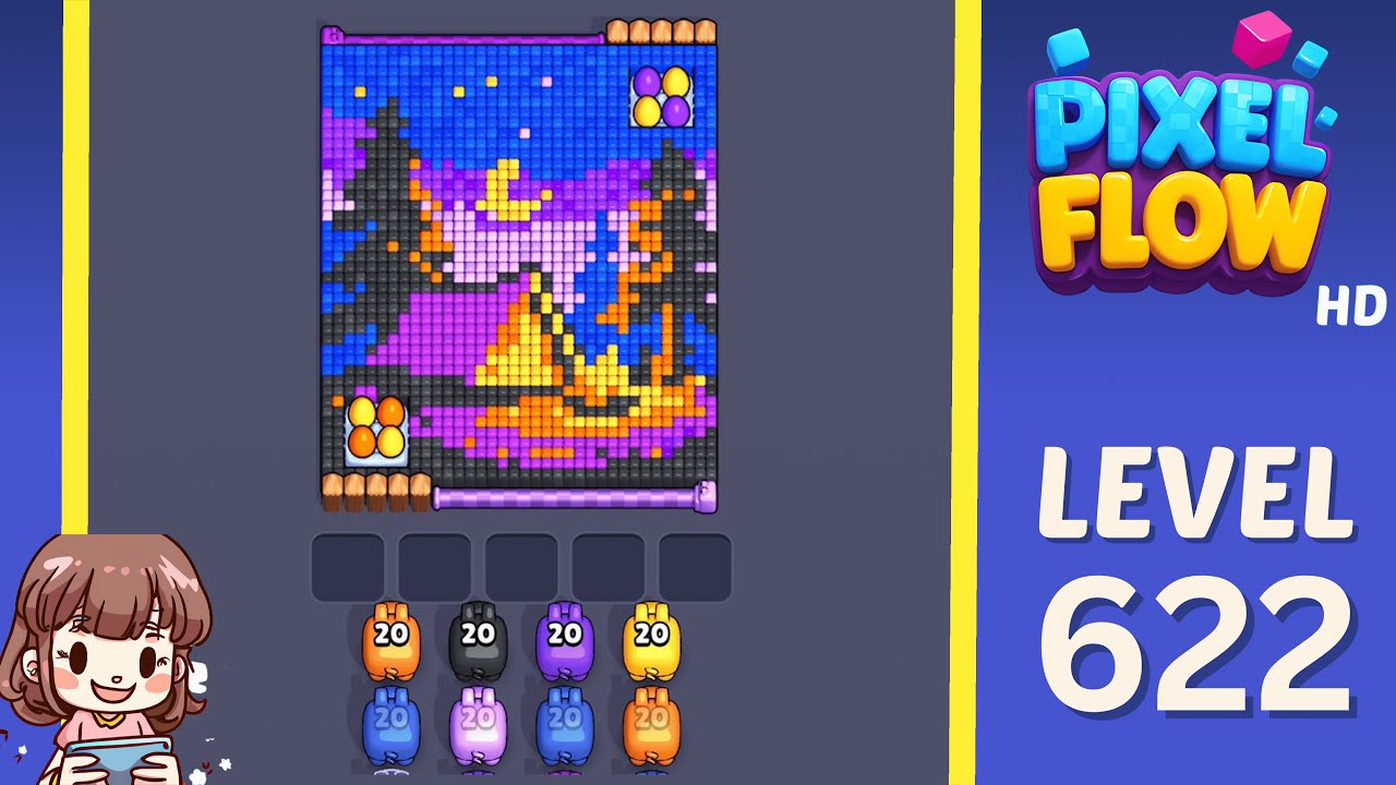 Pixel Flow Level 622 Solution Walkthrough - YouTube