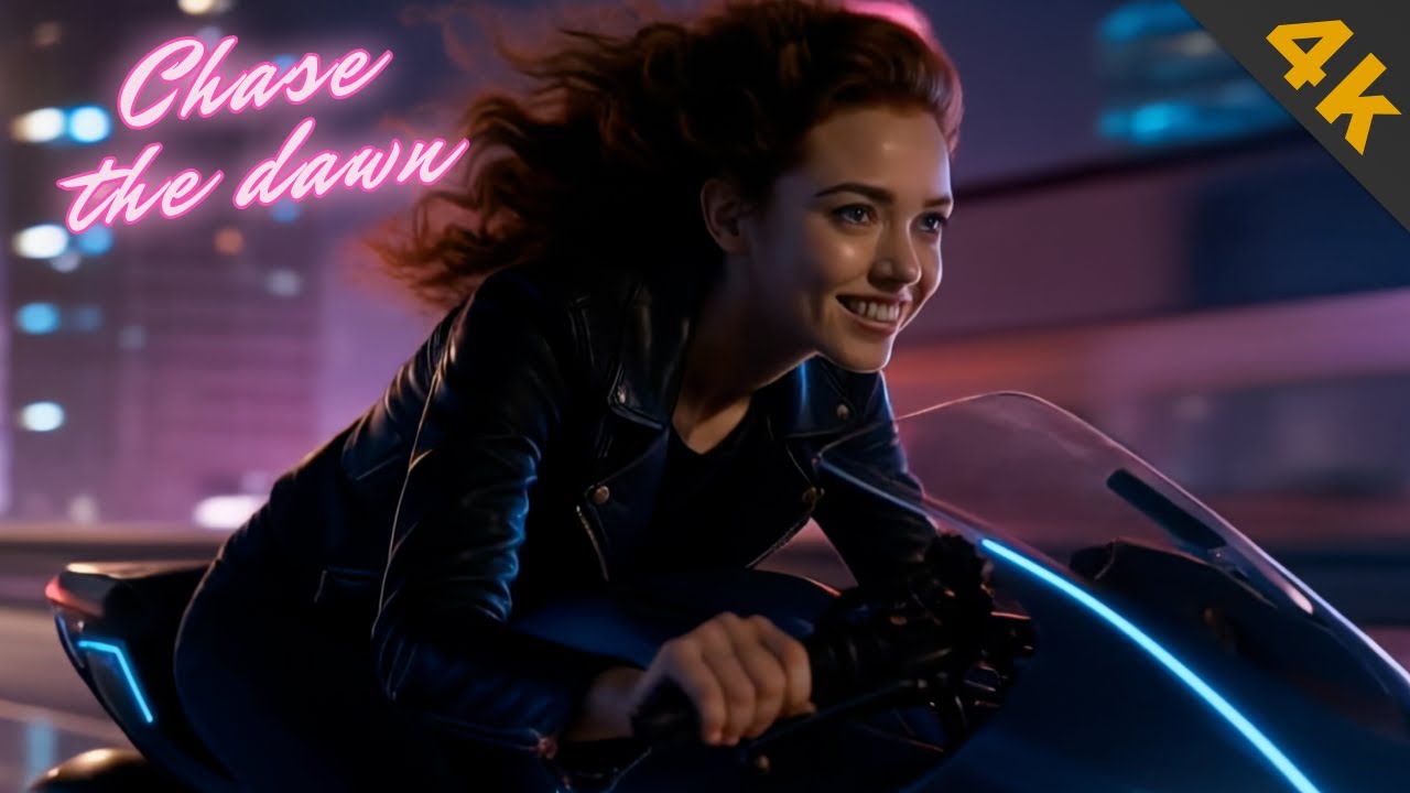 Racing Through Neon Night on a Futuristic Bike! synthwave radio mix