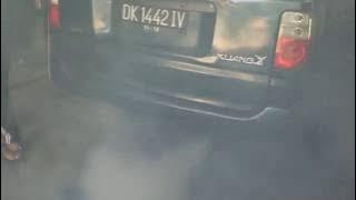 Kijang kapsul efi asap ngebul di knalpot akibat rem bocor