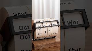Rotate to change date,month,weekday. This walnut calendar is pure magic #deskdecor #corporategifts