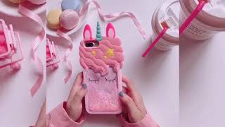 Glitter Unicorn Eyelashes Liquid iPhone Case screenshot 4