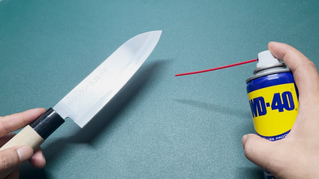 Special way to sharpen knives like razor sharp with used wd 40
