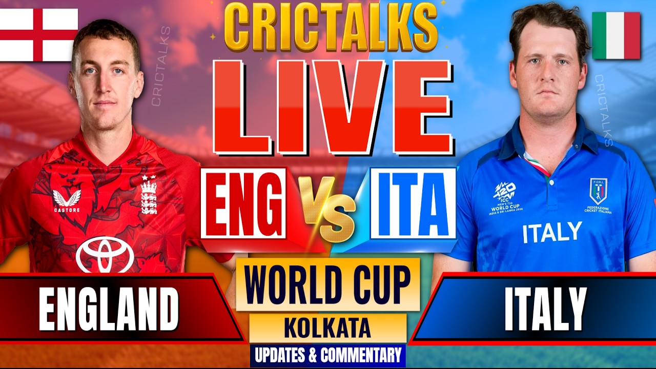 🔴 Live: World Cup, ENG vs ITA, Last 15 Overs, Cricket Live Match Today Scores & Commentary