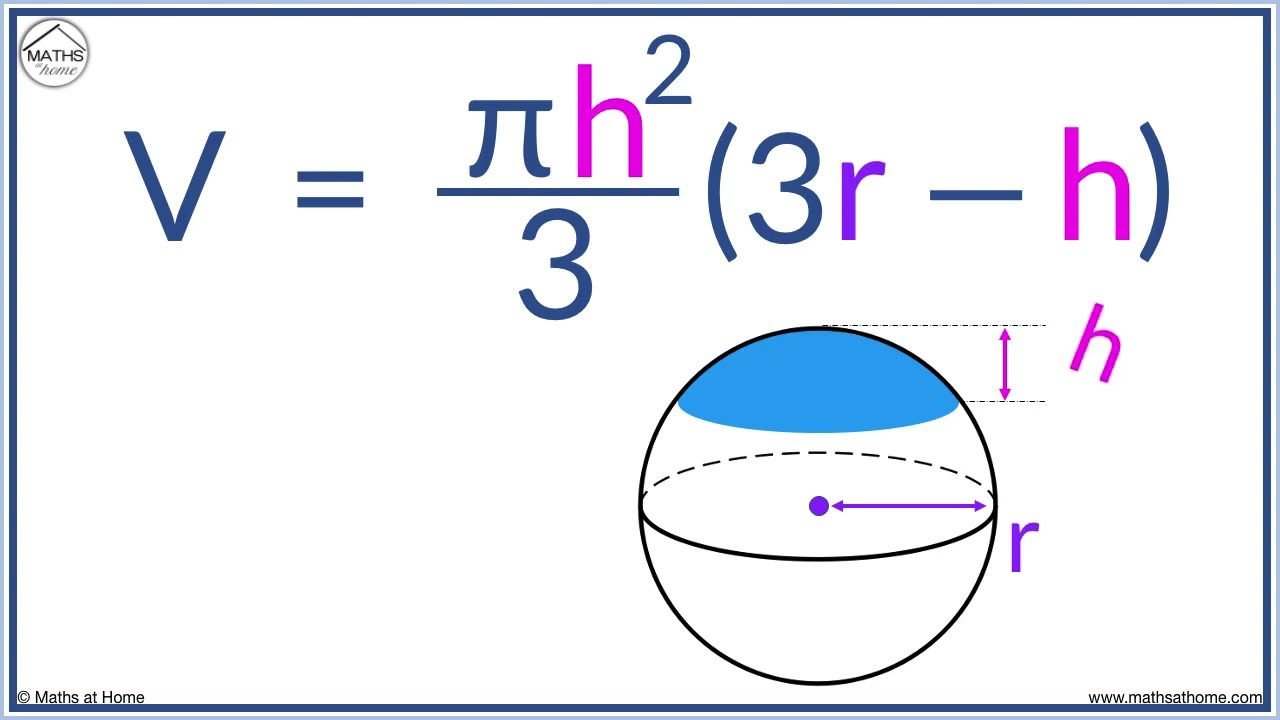 How To Calculate The Volume Of A Spherical Cap YouTube How To Calculate The Volume Of A Spherical Cap YouTube