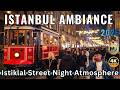Istanbul Istiklal Street Real Nightlife | Fixed Camera Scene