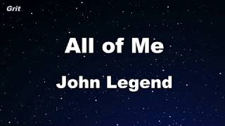 All of Me - John Legend Karaoke 【No Guide Melody】 Instrumental chords