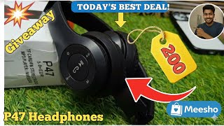 P47 Wireless Headphones Unboxing And Review 😨😨\ Meesho \ Budget Headphones