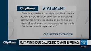 Multi-faith groups call on feds to help combat white supremacy