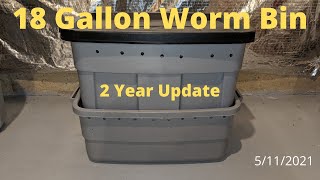 18 Gallon Worm Bin with Bottom Holes 5/11/2021 Update