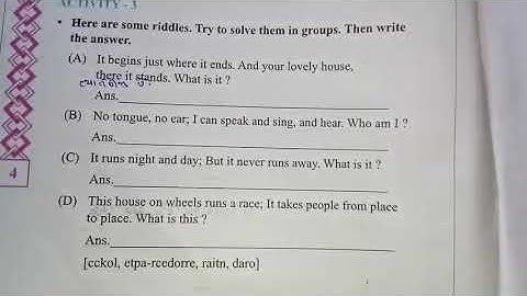 Std 8 GM sub English unit 1 Q for question activity 3 Revision.....