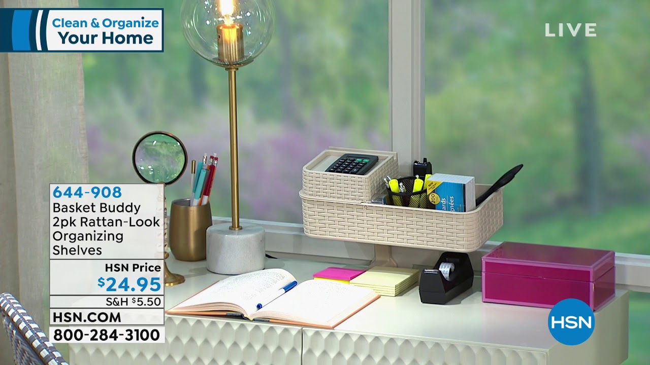 Basket Buddy 2pack RattanLook Organizing Shelves - YouTube