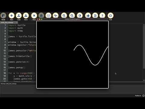 cool python turtle sine wave