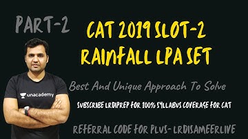 CAT 2019 Slot-2 DILR - Rainfall And PLA Set (Part 2)