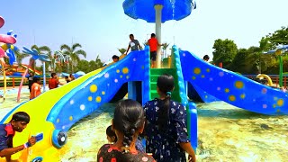 Red line water slide at Magic island water park