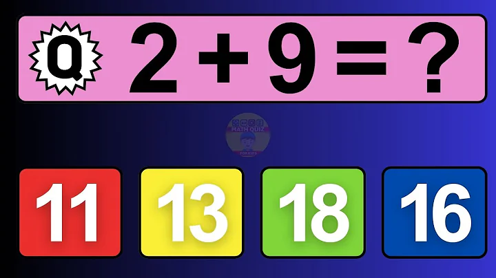 20 Math Quiz for Kids | One Digit Addition Quiz