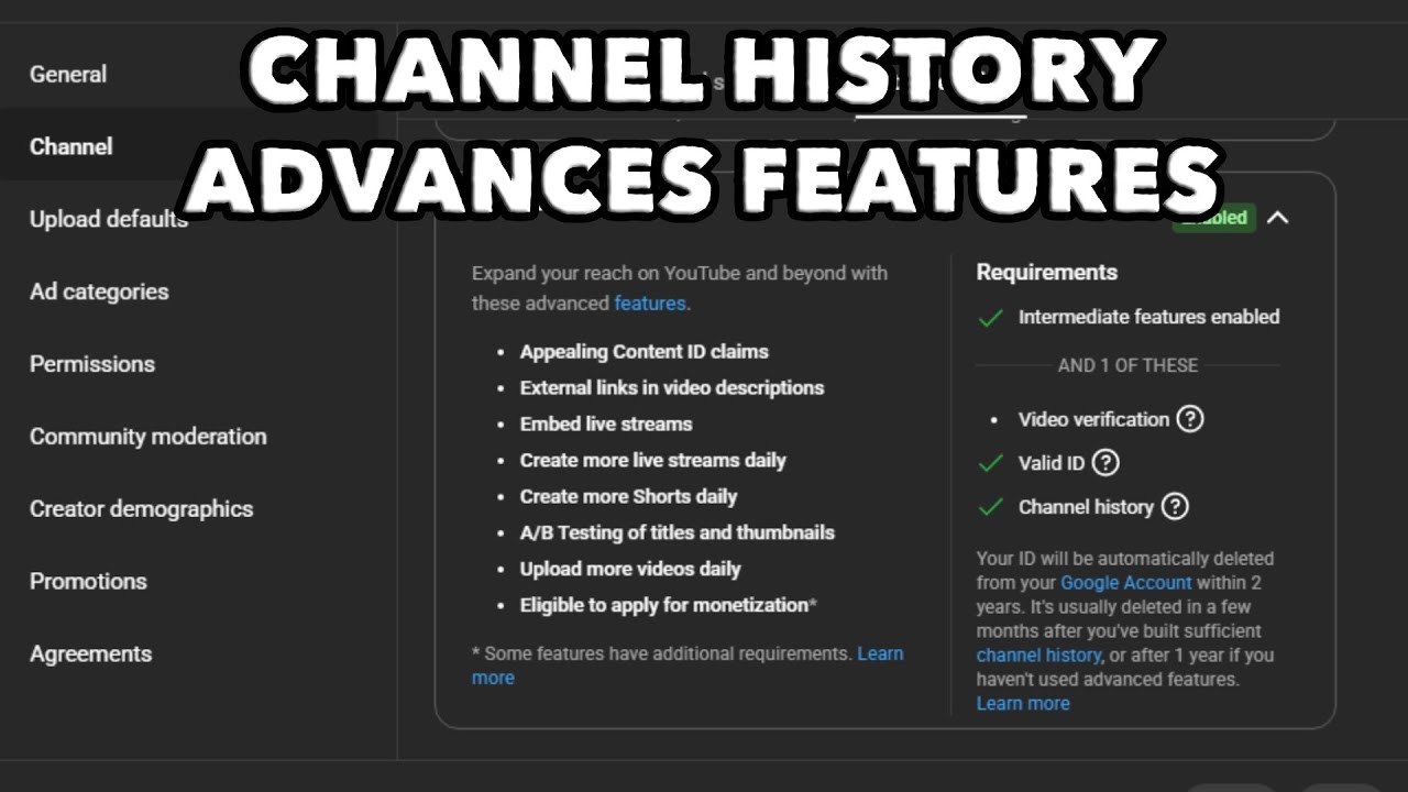 You Channel Doesn't Have Sufficient Channel History - My Thoughts & Experiences