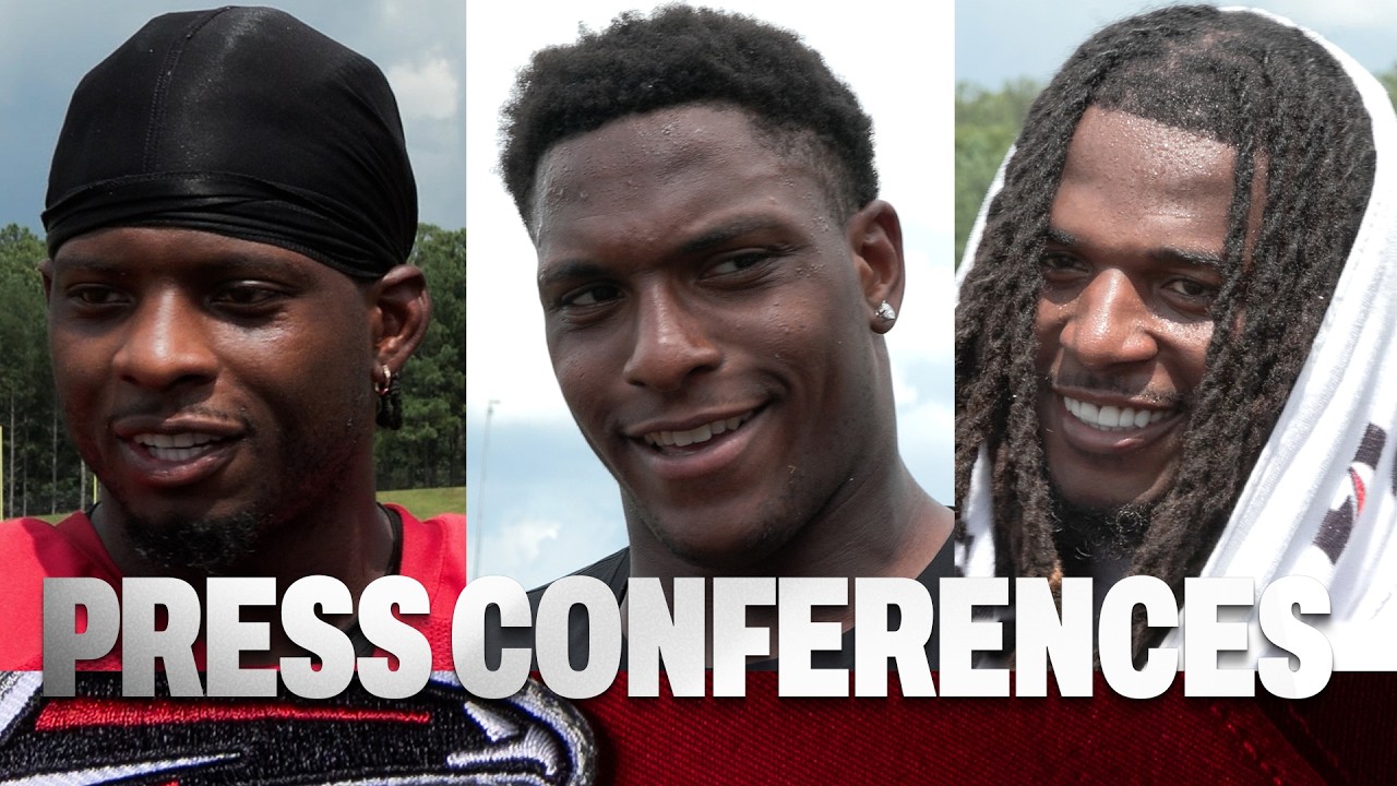 Thumbnail for Atlanta Falcons players and coaches speak following practice at AT&T Training Camp