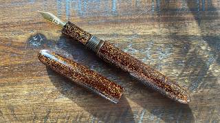 Tamenuri Nashiji Cigar Fountain Pen With F Nib