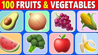 Guess 100 Fruits & Vegetables  (Easy to Hard)