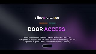 elina PMS Integration to RemoteLock for Door Access