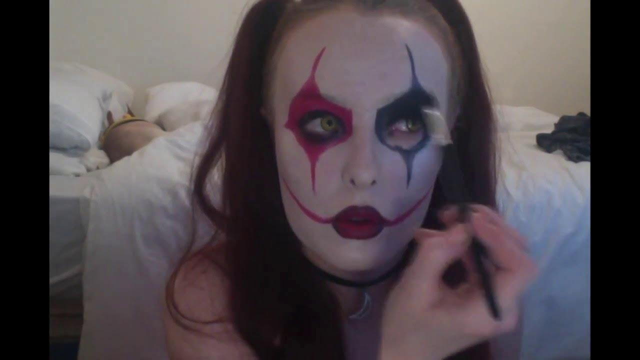 Chance the harlequin of horror Halloween Horror nights makeup YouTube(04)