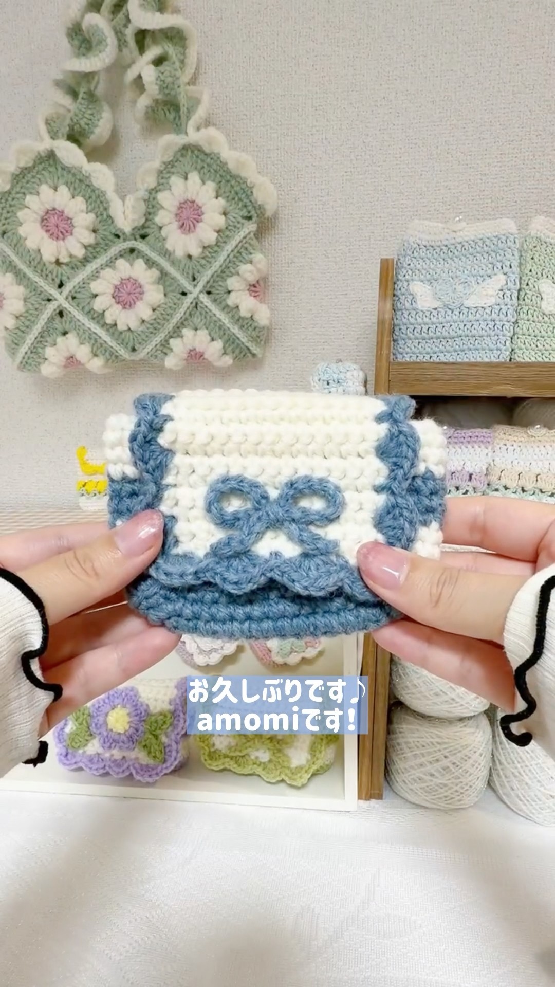 梱包動画】リボンポーチ ブルー #amomiハンドメイド - YouTube