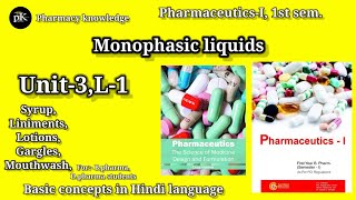 Monophasic Liquids | Syrup | Liniments | Gargles | Mouthwash | Lotions | Pharmaceutics | B Pharmacy