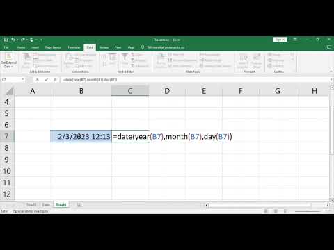 EXCEL | Remove timestamp from date | DATE Function