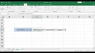 EXCEL | Remove timestamp from date | DATE Function